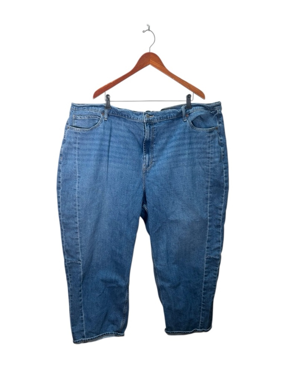 Old Navy High Waisted Barrel Ankle Medium Wash Jeans Size 26 (W)